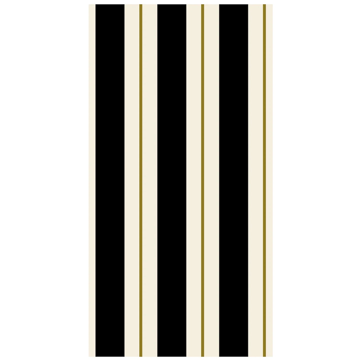 Hester & Cook - Black and Gold Awning Stripe Guest Napkin