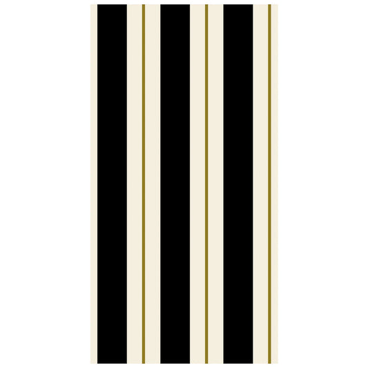 Hester & Cook - Black and Gold Awning Stripe Guest Napkin