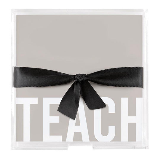 Square Notepaper with Acrylic Tray - Teach