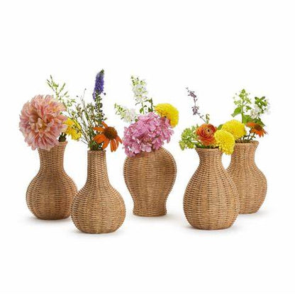 Natural Beauties Basket Weave Pattern Vase (water tight) - Resin