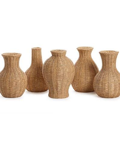 Natural Beauties Basket Weave Pattern Vase (water tight) - Resin