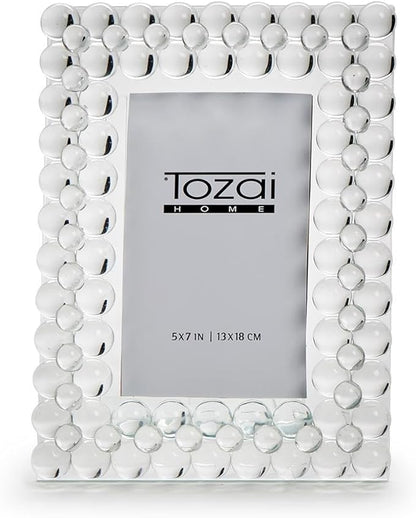Two's Company Layered Bubbles Crystal Glass 5x7 Inches Photo Frame