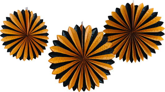 Vintage Halloween Black and Orange Ovesized Tissue Fans