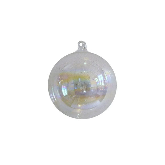 120mm Glass Ball Ornament w/ GL Hook - Clear Glass