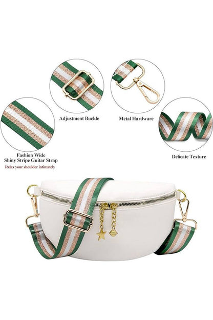 Game Day Striped Crossbody Shoulder Bag Strap: BLUE / 1 (ONE SIZE)