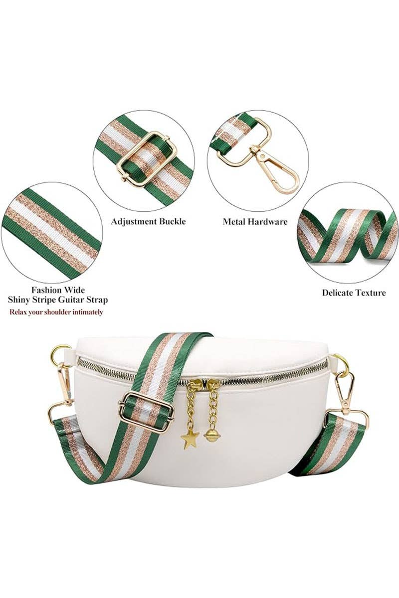 Game Day Striped Crossbody Shoulder Bag Strap: RED / 1 (ONE SIZE)