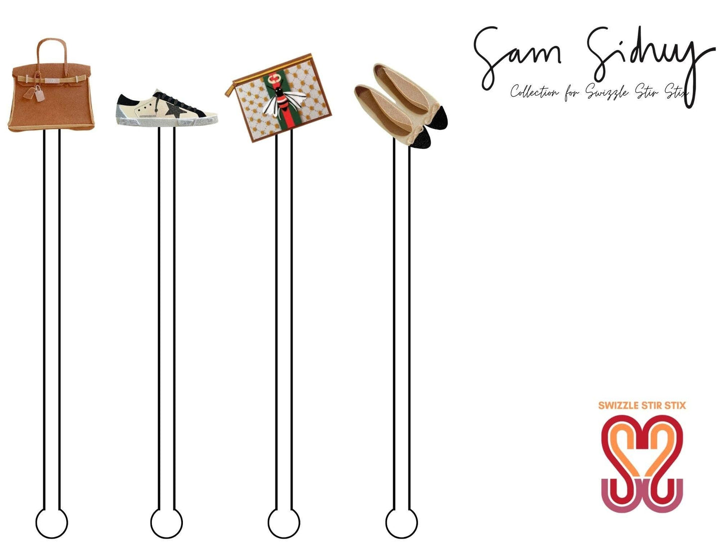 Sam Sidney Collection Fancy Stuff Swizzle Stir Sticks