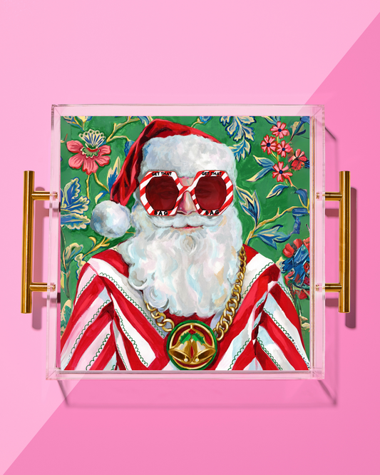 Swanky Santa Large Acrylic Tray