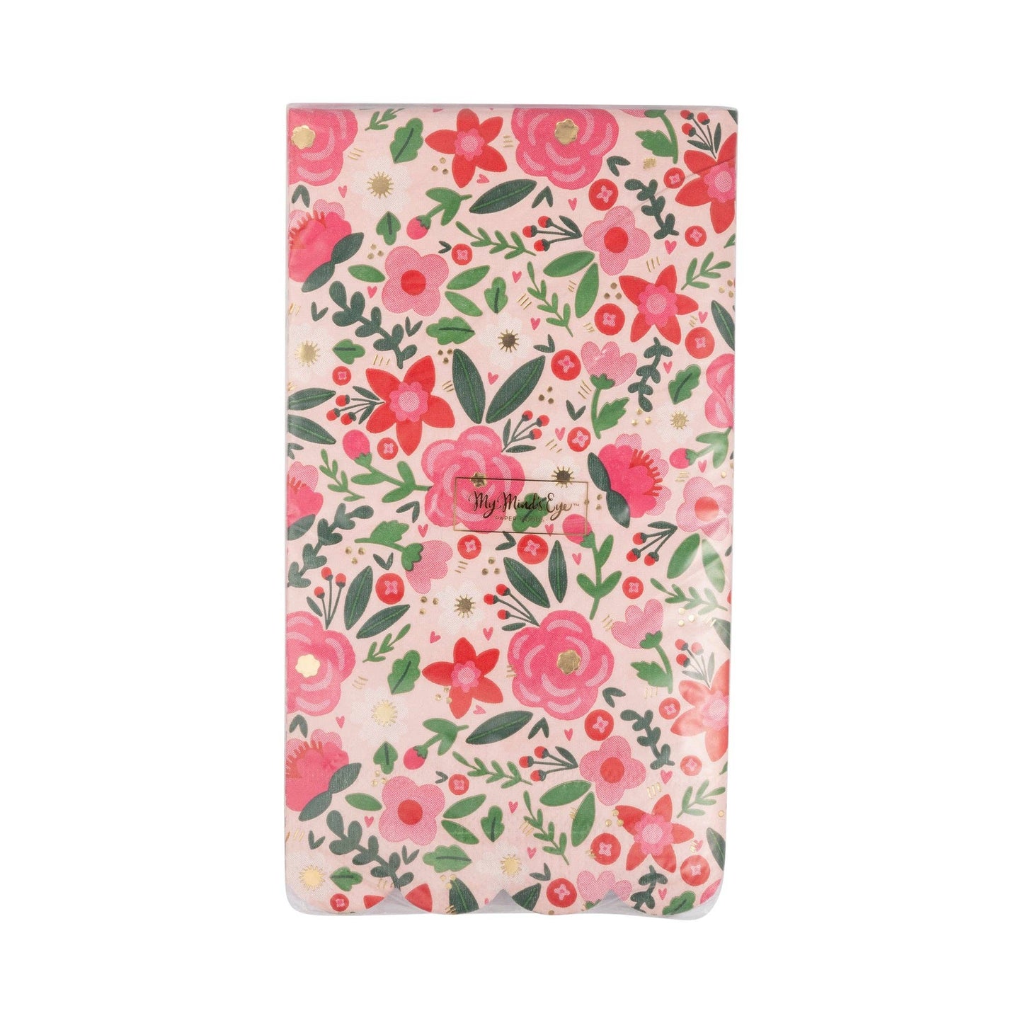 Floral scalloped dinner napkin