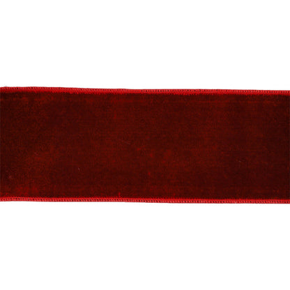 Premium Red Velvet Ribbon with Metallic Backing, 5 Yards