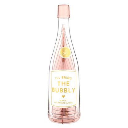 Acrylic Champagne Bottle + Glasses - The Bubbly - Bria Blair Creative