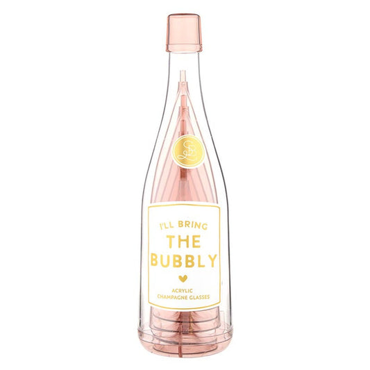 Acrylic Champagne Bottle + Glasses - The Bubbly - Bria Blair Creative