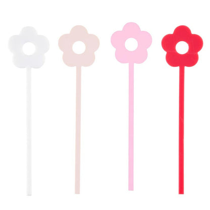 Acrylic Stir Sticks - Pink Flowers - Set of 4 - Bria Blair Creative