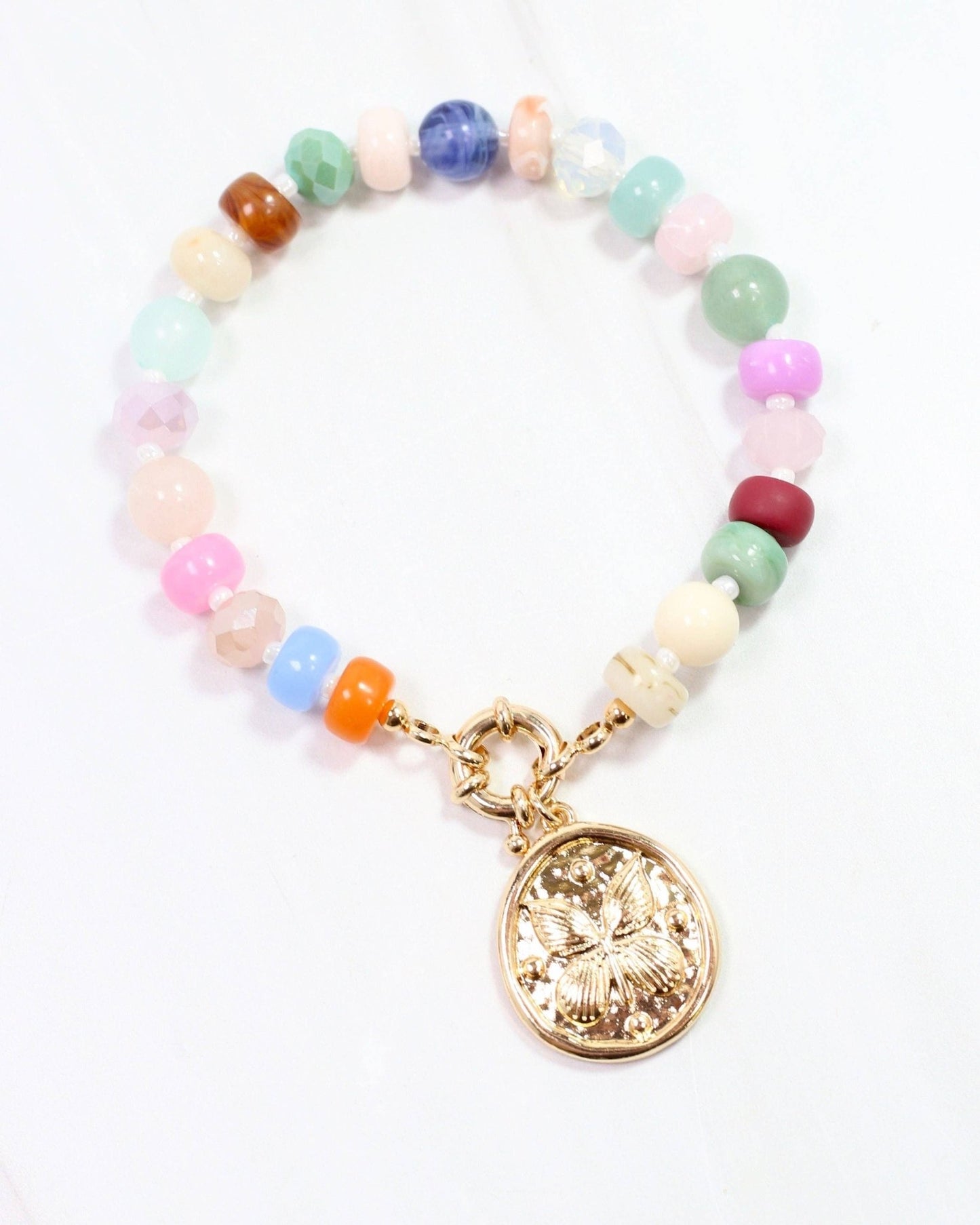 Alara Beaded Charm Bracelet Gold: Default - Bria Blair Creative