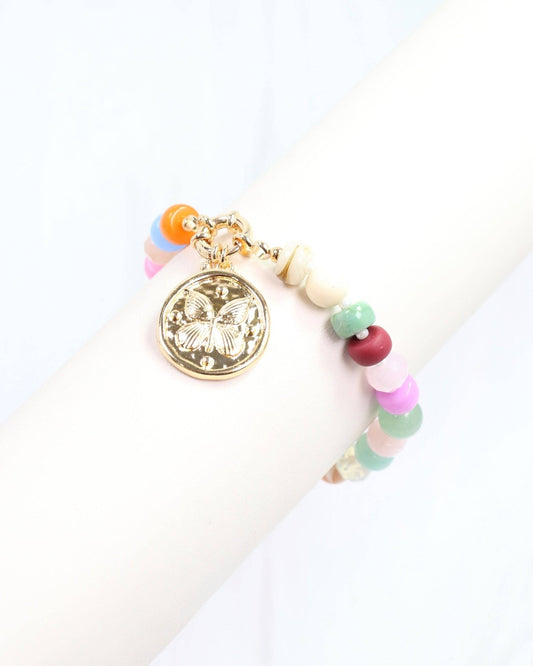 Alara Beaded Charm Bracelet Gold: Default - Bria Blair Creative