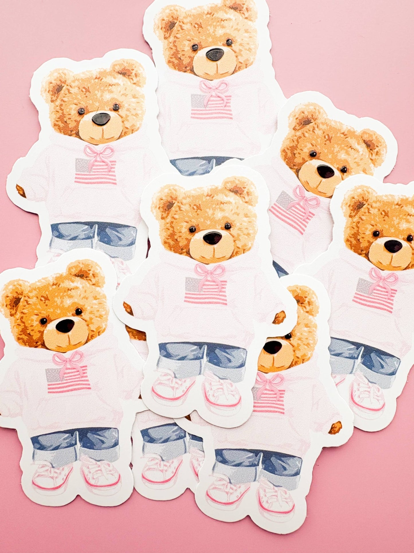 All - American Teddy Bear Sticker - Bria Blair Creative