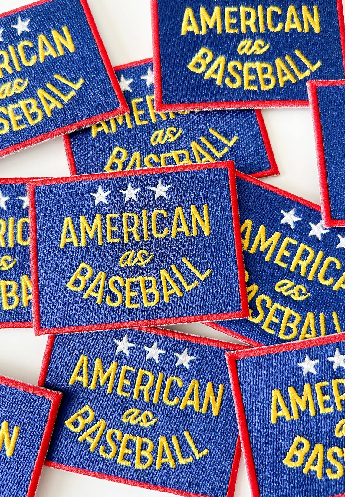 American as Baseball Iron - On Patch Embroidered Patch Trucker - Bria Blair Creative