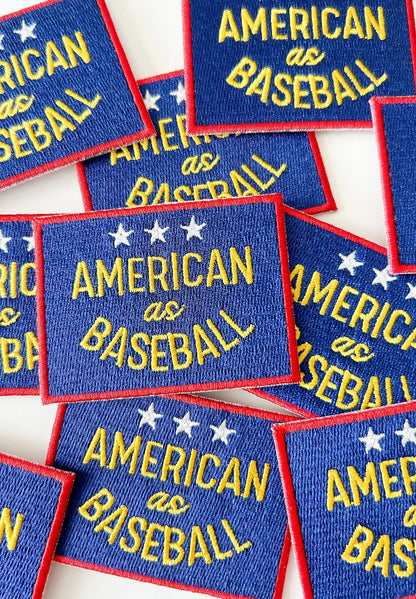 American as Baseball Iron - On Patch Embroidered Patch Trucker - Bria Blair Creative
