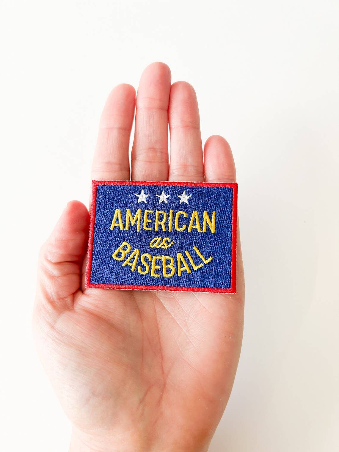 American as Baseball Iron - On Patch Embroidered Patch Trucker - Bria Blair Creative