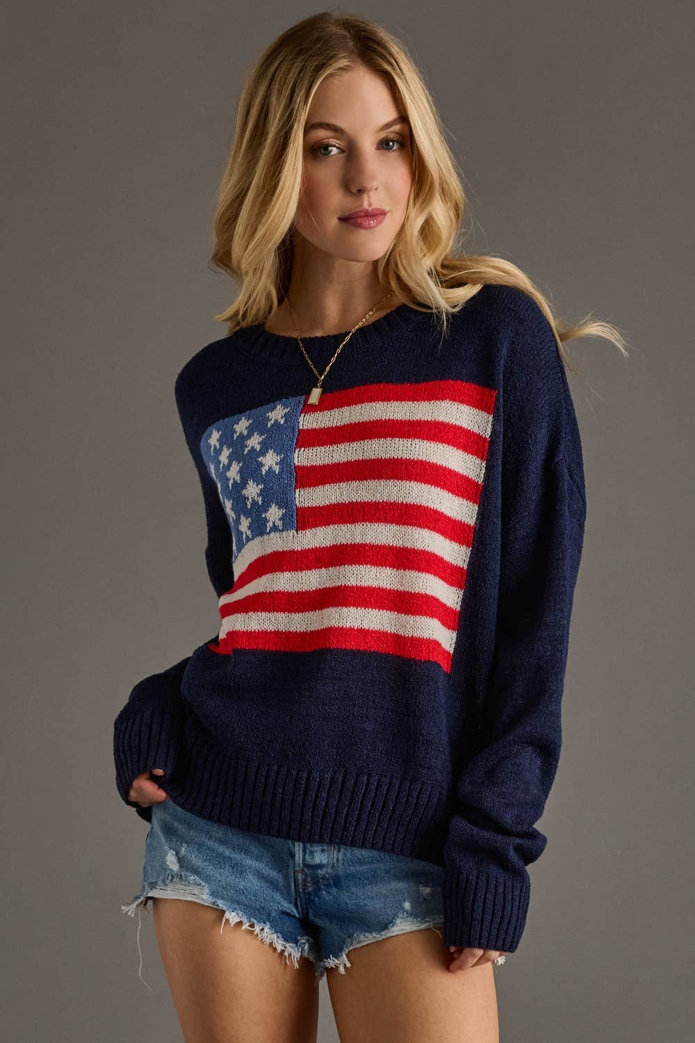 American Flag Lightweight Sweater - Bria Blair Creative