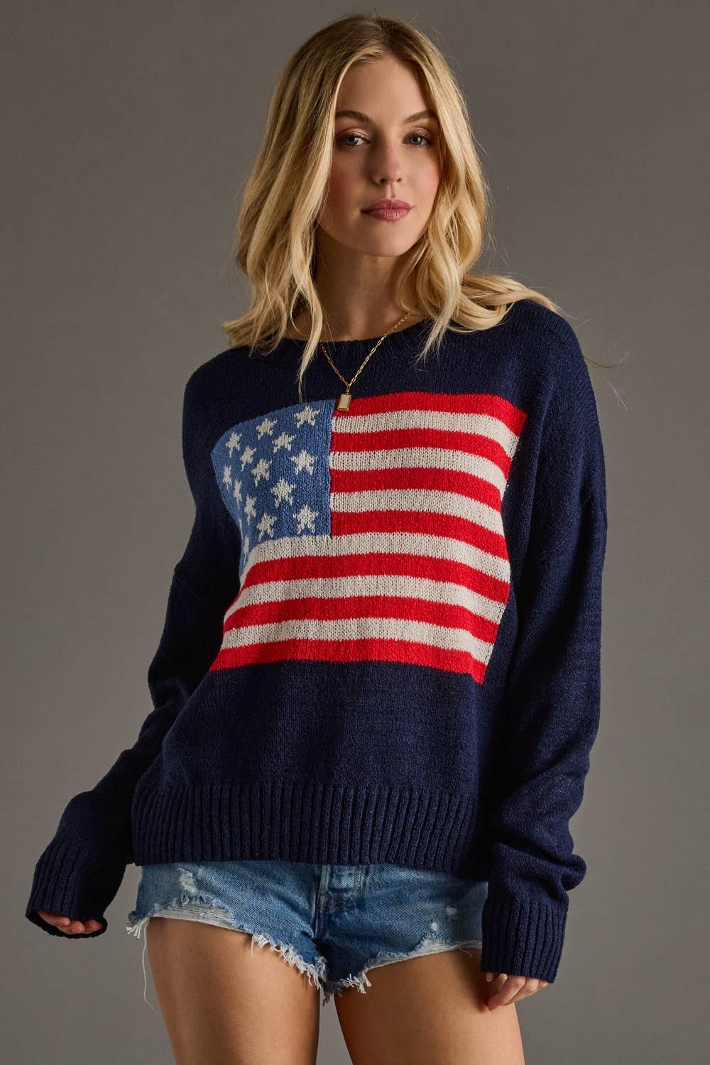 American Flag Lightweight Sweater - Bria Blair Creative