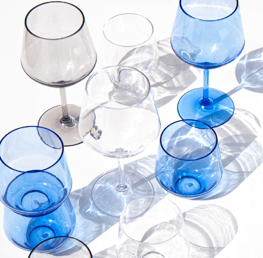 Angle Goblet Collection, Acrylic, 23 oz: Blue - Bria Blair Creative