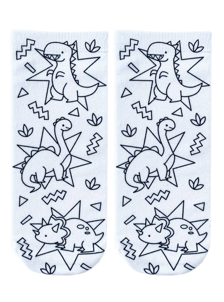 Ankle Socks - DIY Coloring Kit - Days of the Dinosaurs - Bria Blair Creative