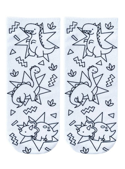 Ankle Socks - DIY Coloring Kit - Days of the Dinosaurs - Bria Blair Creative