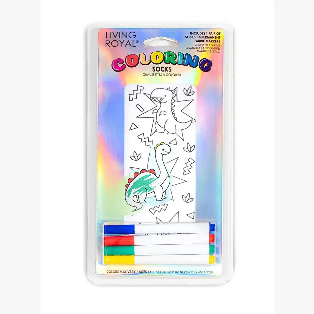 Ankle Socks - DIY Coloring Kit - Days of the Dinosaurs - Bria Blair Creative