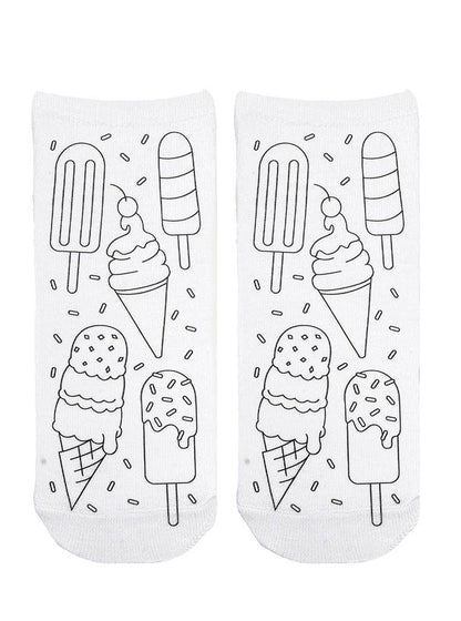 Ankle Socks - DIY Coloring Kit - Frozen Ice Cream Treats - Bria Blair Creative