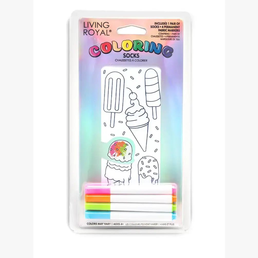 Ankle Socks - DIY Coloring Kit - Frozen Ice Cream Treats - Bria Blair Creative