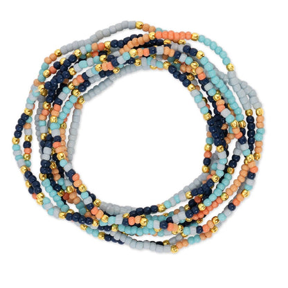 Assorted 2mm Stretch Seed Bead Bracelets: Berries/Peach/Taupe - Bria Blair Creative
