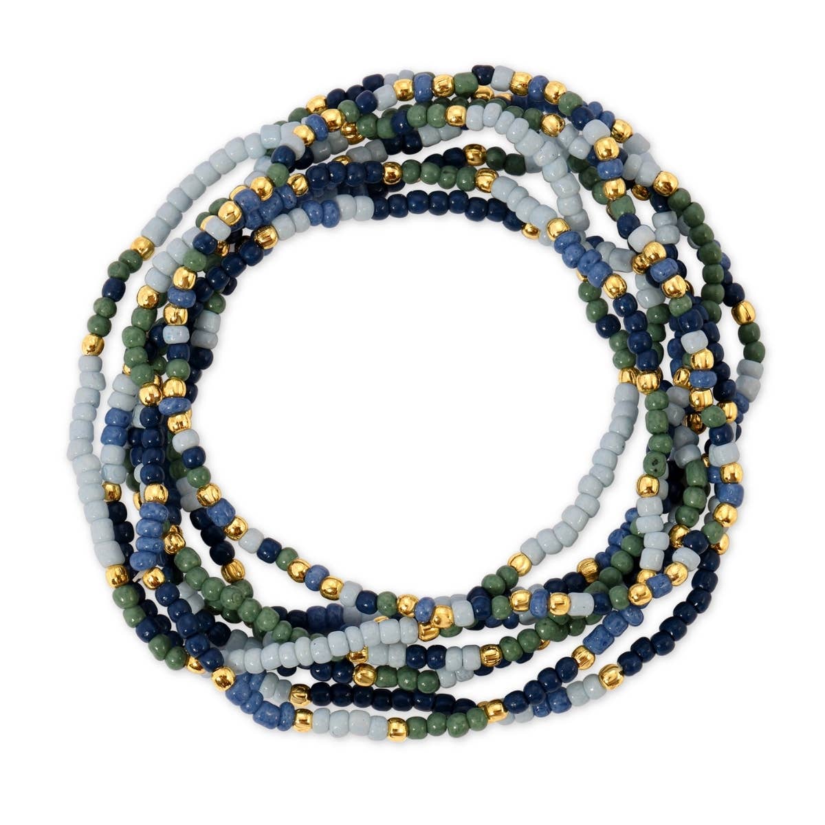 Assorted 2mm Stretch Seed Bead Bracelets: Blue/Green/Pink/White - Bria Blair Creative