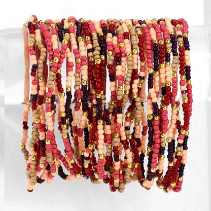 Assorted 2mm Stretch Seed Bead Bracelets: Grey/Light Blue/Pink - Bria Blair Creative