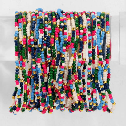 Assorted 2mm Stretch Seed Bead Bracelets: Grey/Light Blue/Pink - Bria Blair Creative