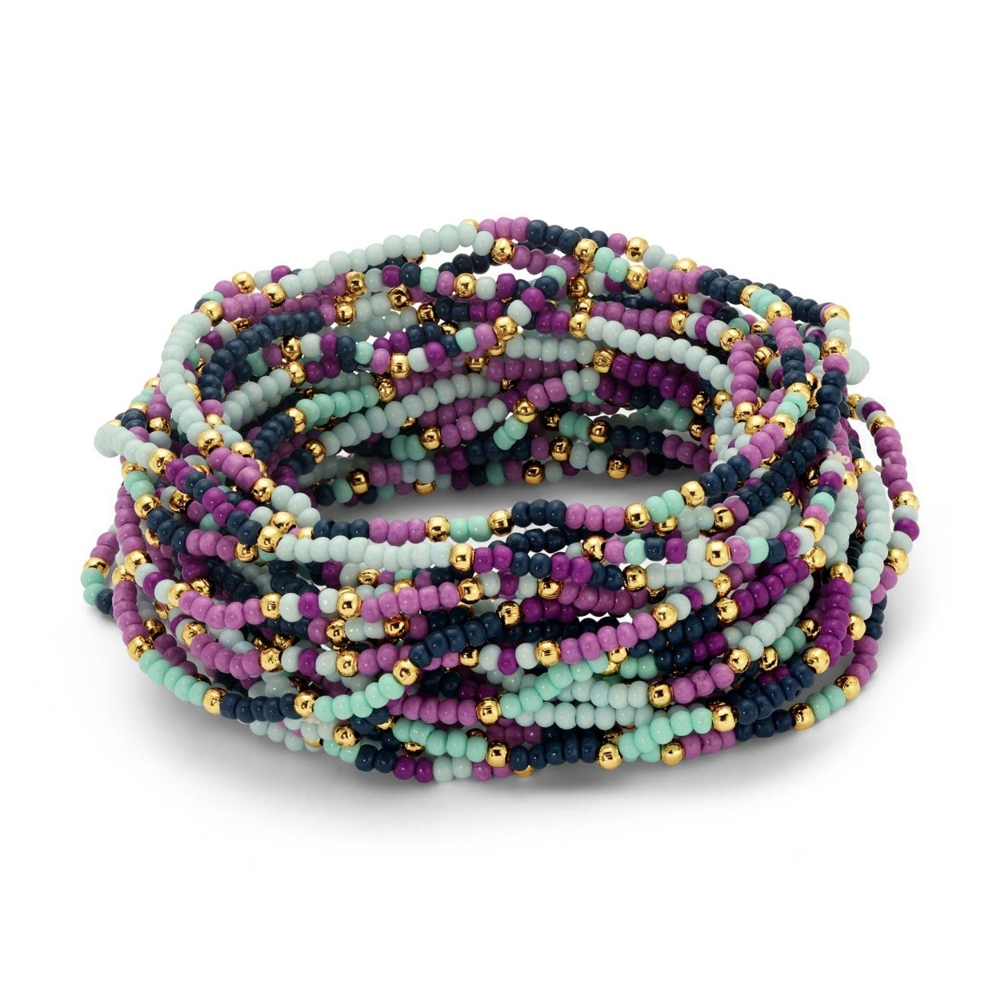Assorted 2mm Stretch Seed Bead Bracelets: Grey/Light Blue/Pink - Bria Blair Creative