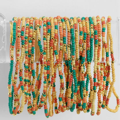 Assorted 2mm Stretch Seed Bead Bracelets: Grey/Light Blue/Pink - Bria Blair Creative
