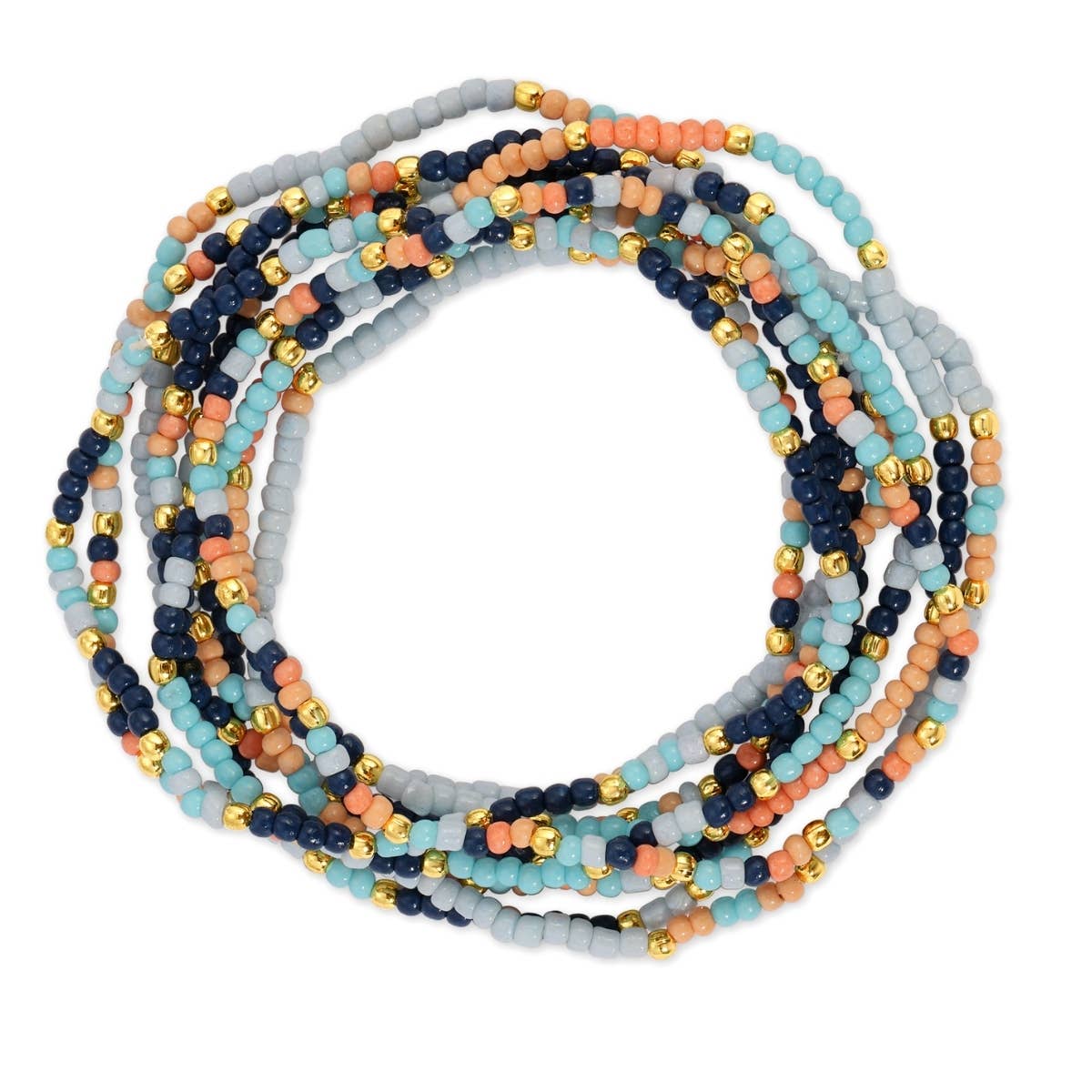 Assorted 2mm Stretch Seed Bead Bracelets: Grey/Light Blue/Pink - Bria Blair Creative