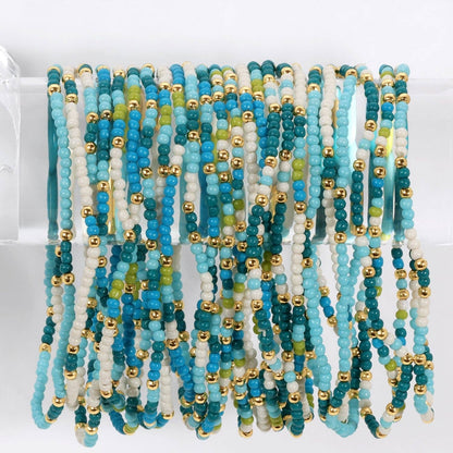 Assorted 2mm Stretch Seed Bead Bracelets: Grey/Light Blue/Pink - Bria Blair Creative