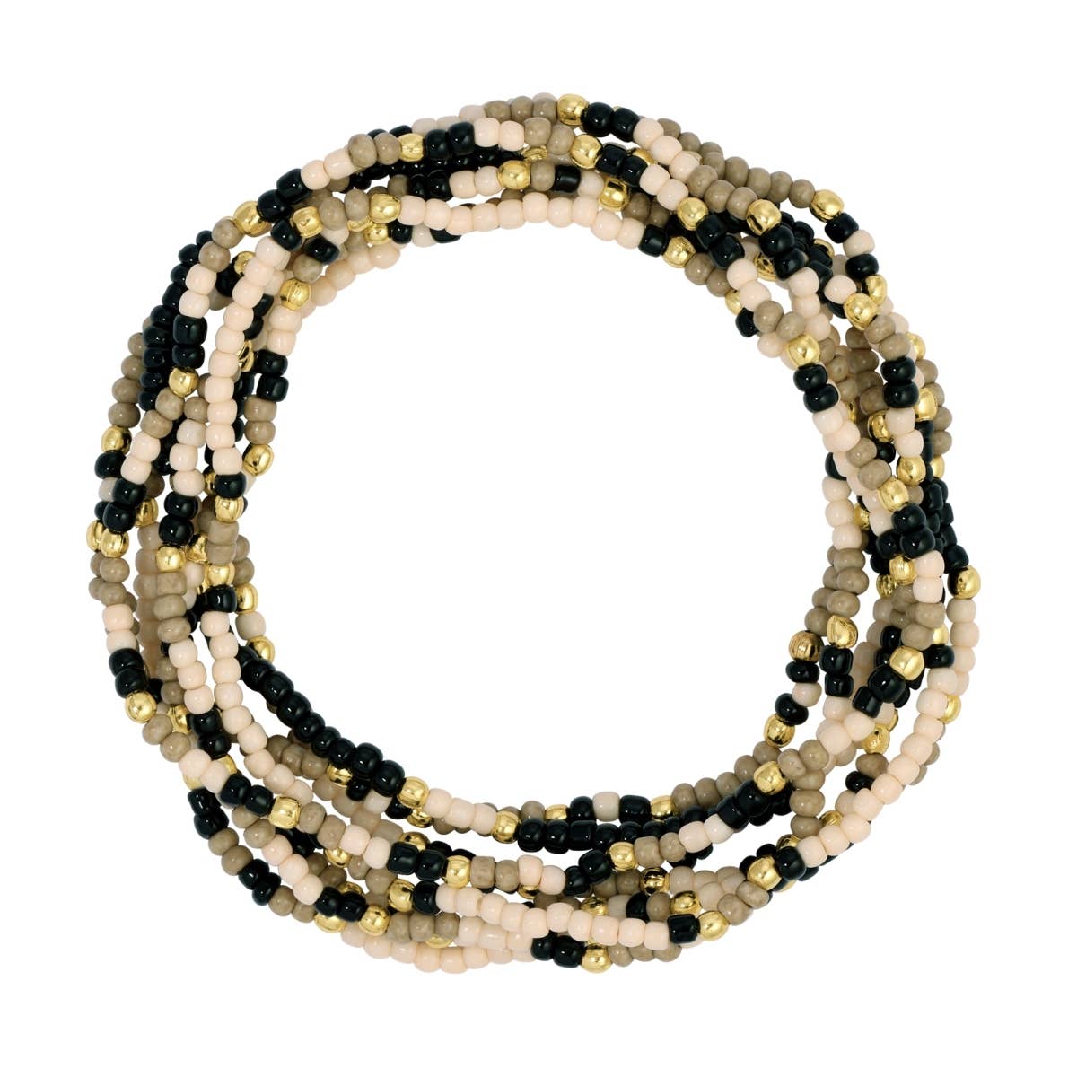 Assorted 2mm Stretch Seed Bead Bracelets: Grey/Light Blue/Pink - Bria Blair Creative