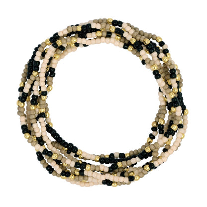 Assorted 2mm Stretch Seed Bead Bracelets: Grey/Light Blue/Pink - Bria Blair Creative