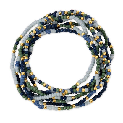Assorted 2mm Stretch Seed Bead Bracelets: Grey/Light Blue/Pink - Bria Blair Creative