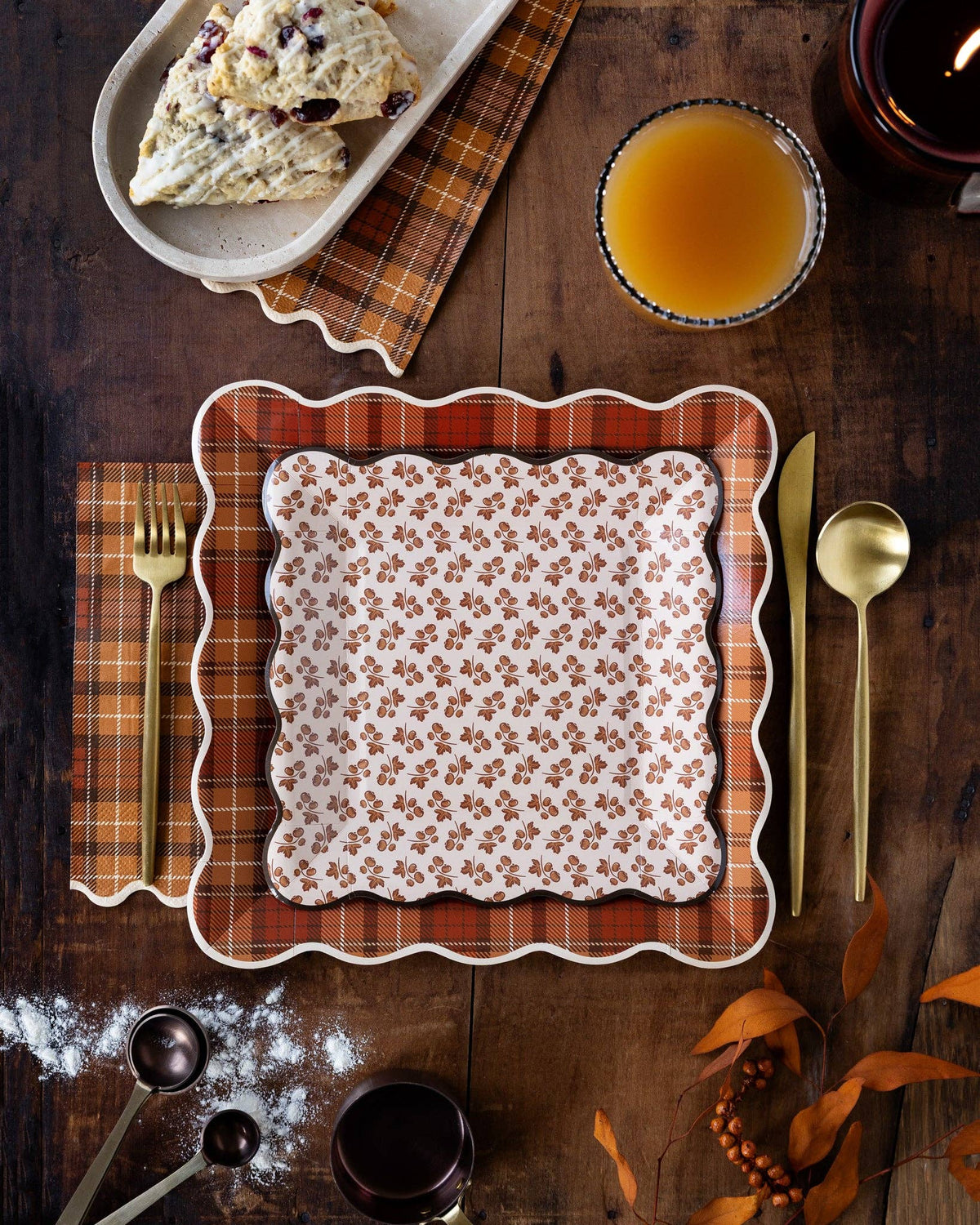 AUT1341 - Autumn Plaid Paper Plates - Bria Blair Creative