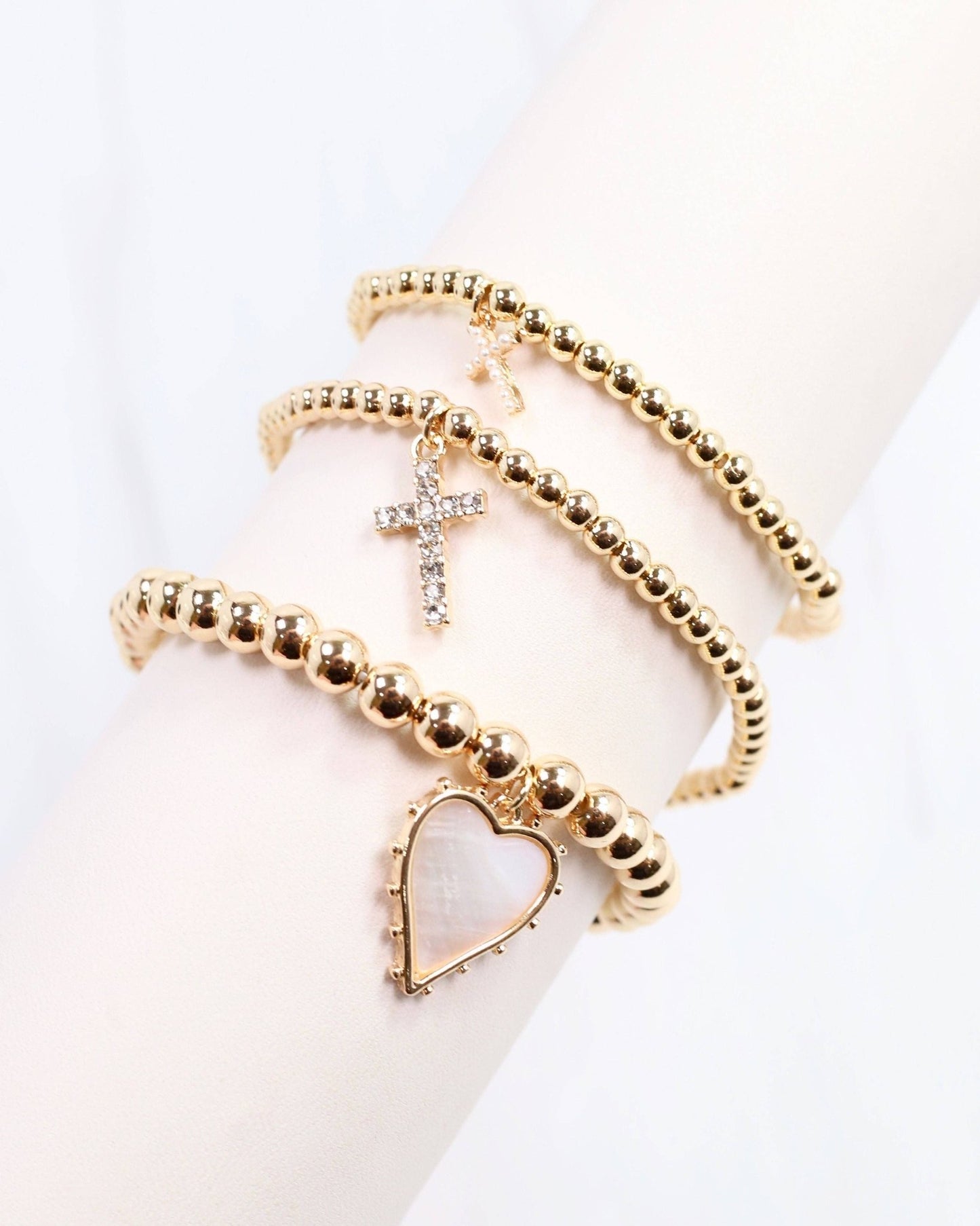 Aylin Gold Beaded Charm Bracelet Gold: Default - Bria Blair Creative