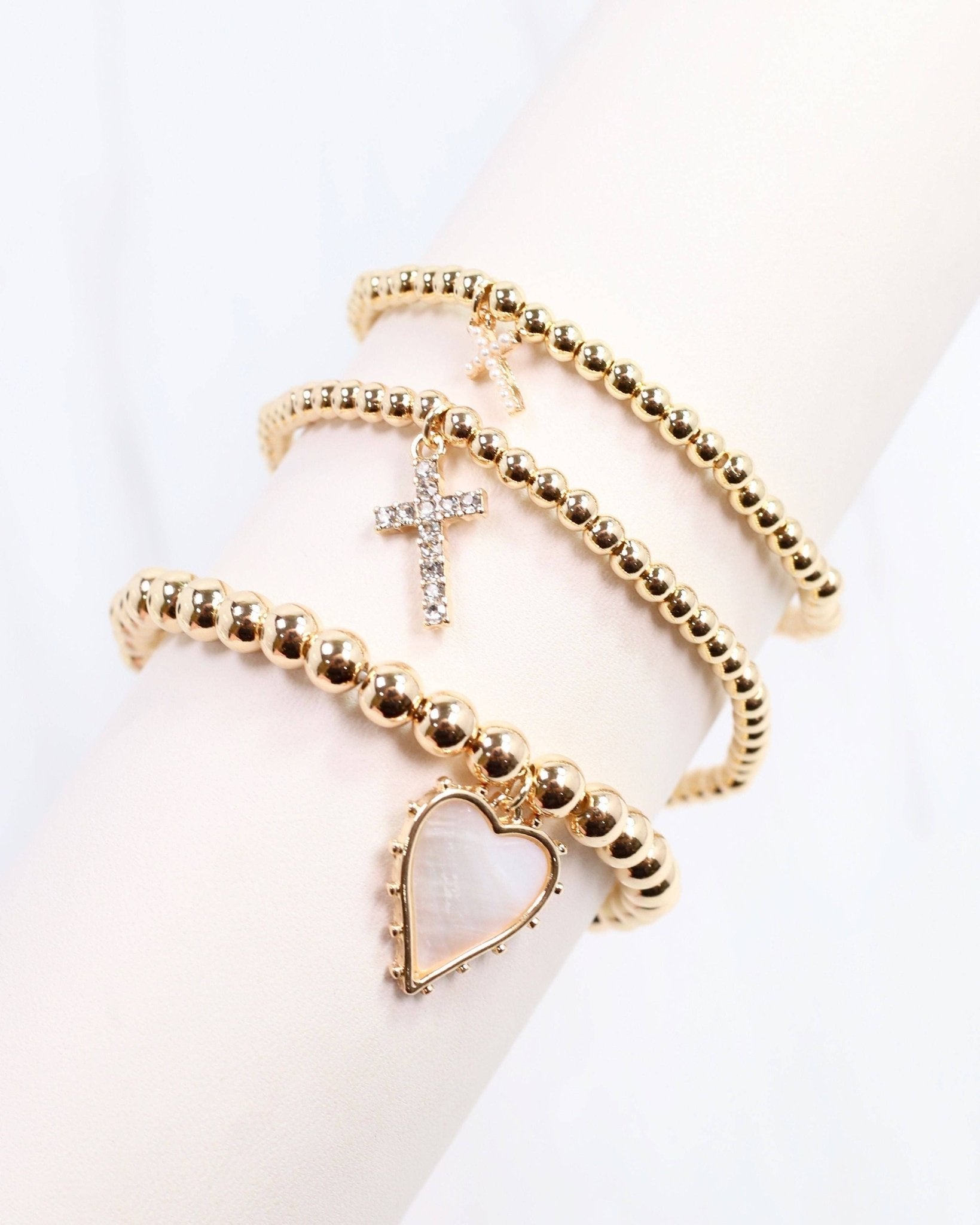 Aylin Gold Beaded Charm Bracelet Gold: Default - Bria Blair Creative
