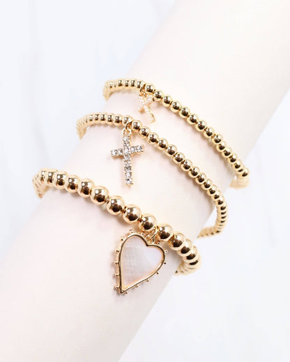 Aylin Gold Beaded Charm Bracelet Gold: Default - Bria Blair Creative