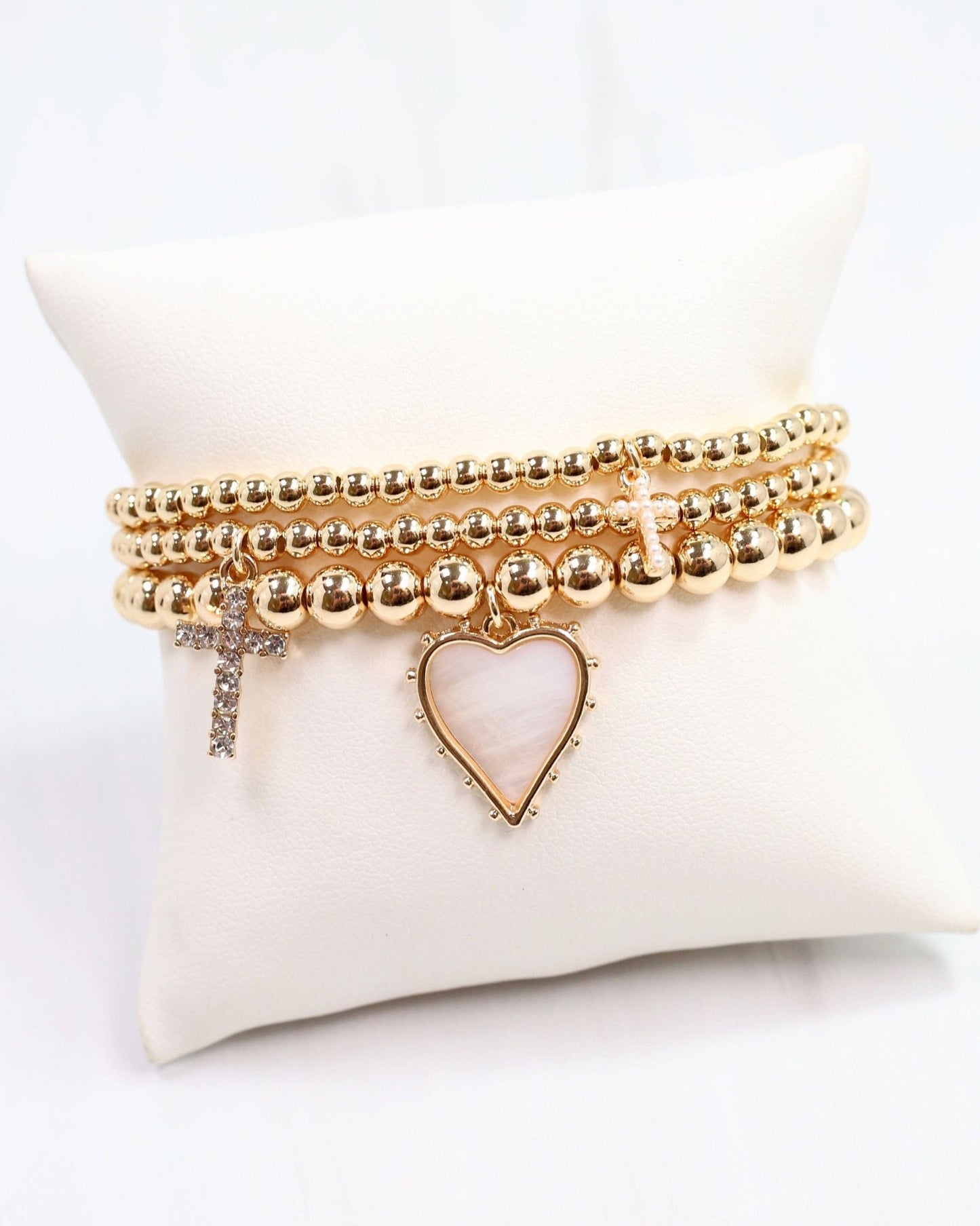 Aylin Gold Beaded Charm Bracelet Gold: Default - Bria Blair Creative
