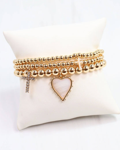 Aylin Gold Beaded Charm Bracelet Gold: Default - Bria Blair Creative