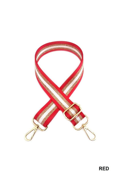 Game Day Striped Crossbody Shoulder Bag Strap: RED / 1 (ONE SIZE)