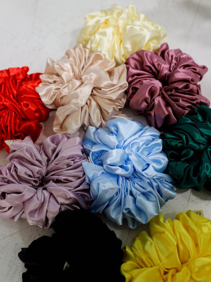 JUMBO SLEEP SATIN SCRUNCHIES: DARK BROWN